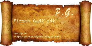 Pirsch Győző névjegykártya